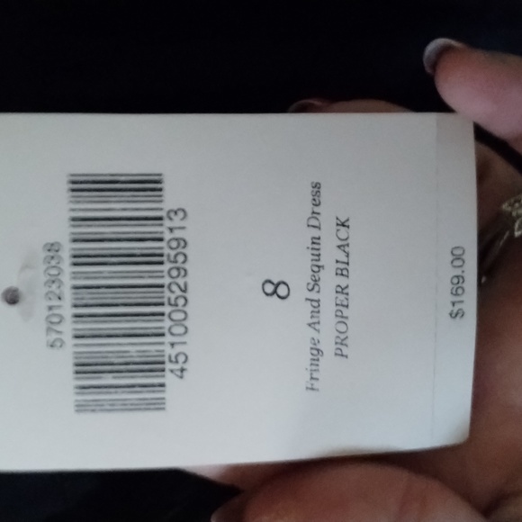 NWT Boston proper size 8 black sequin and Fringe flapper dress - Picture 4 of 8